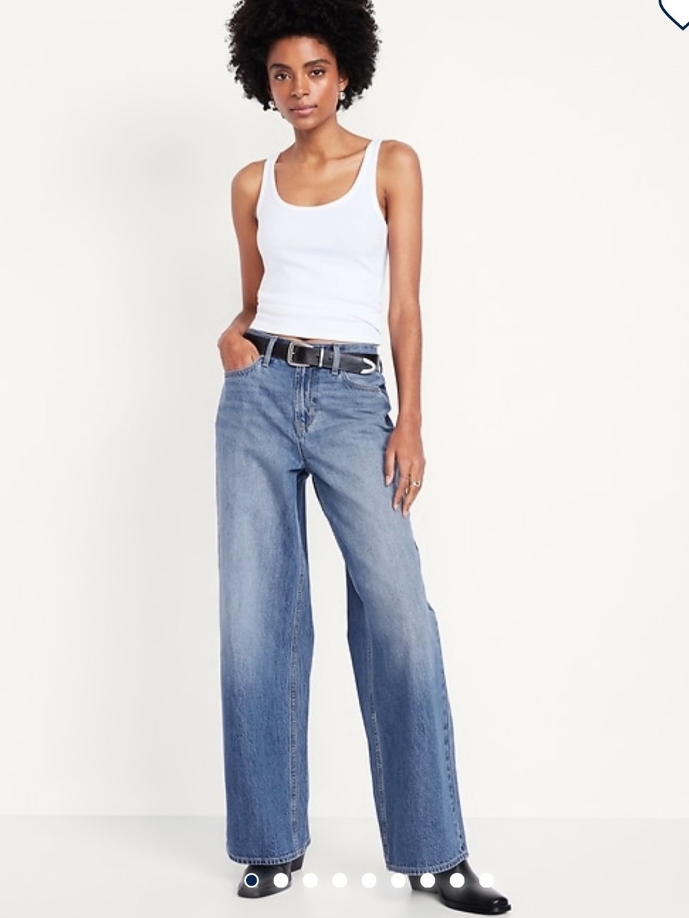 Old Navy Mid-Rise WOW Baggy Wide Leg Jeans - Medium Blue